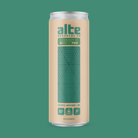 Single 12 oz. can of Alte Beverage Mojito Mint, Lime with a Green background