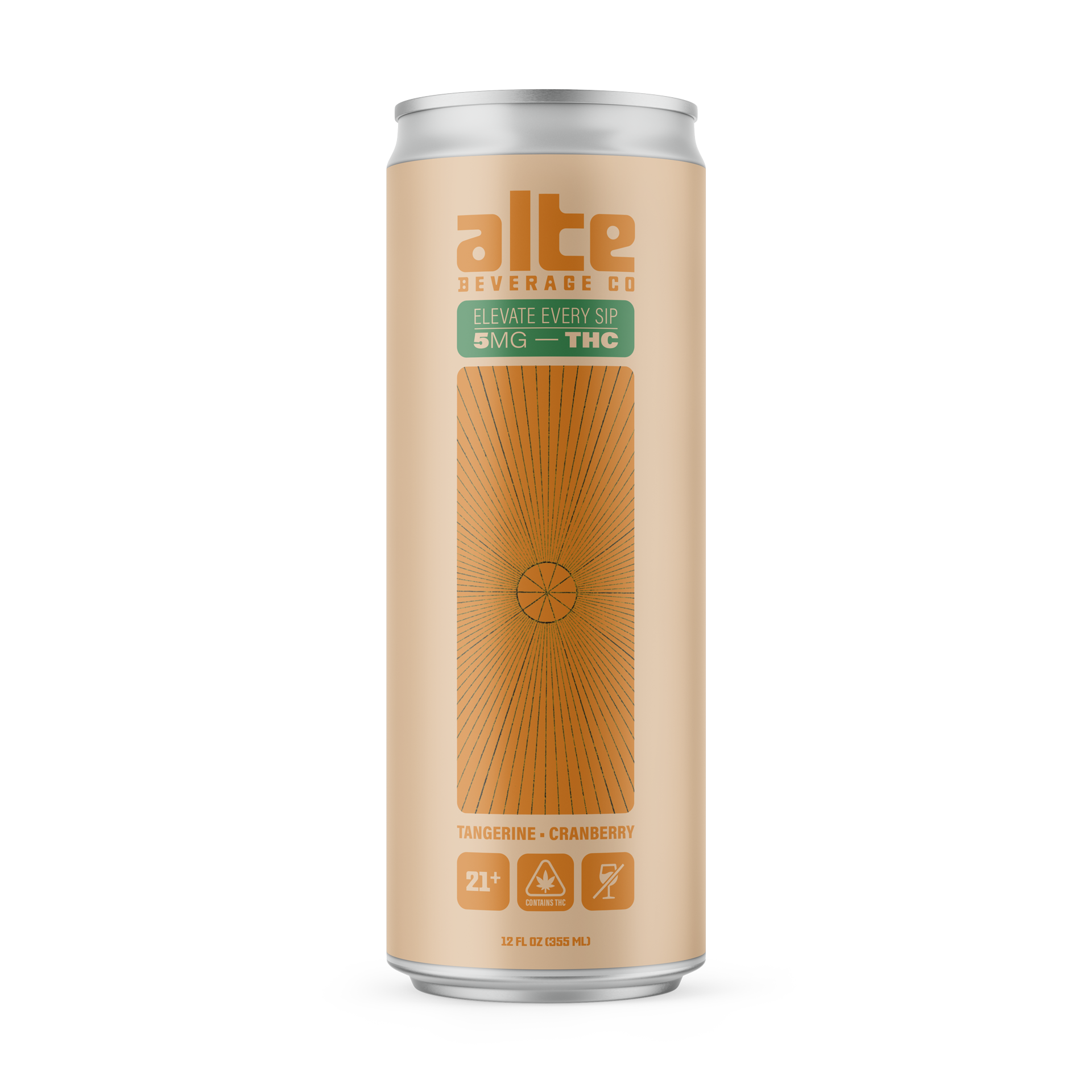 Single 12 oz. can of Alte Beverage Tangerine Cranberry