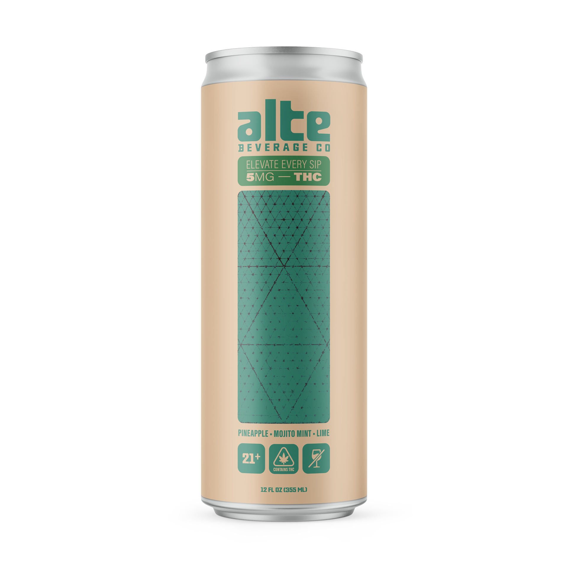 Single 12 oz. can of Alte Beverage Mojito Mint, Lime